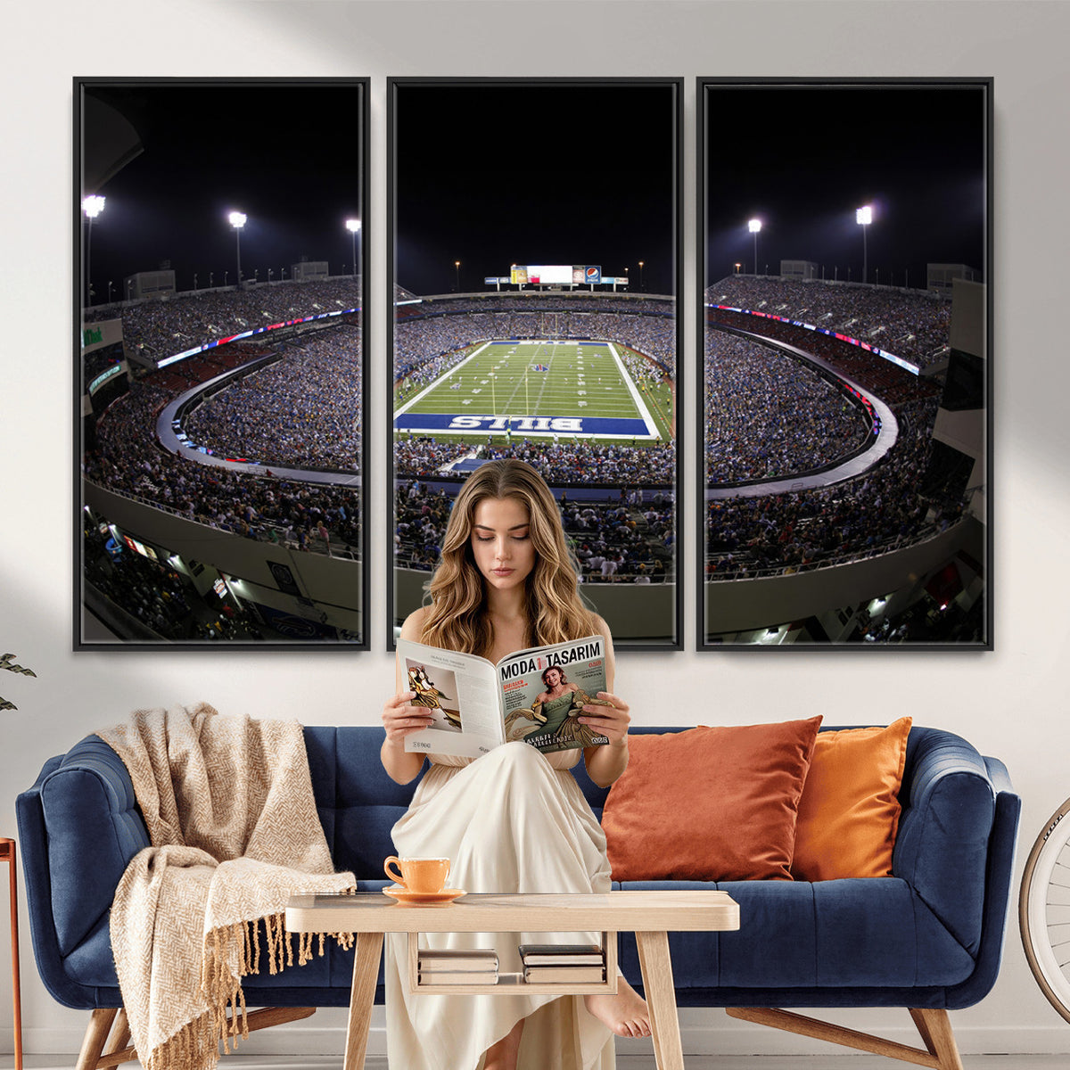 98546-MGV-CV-36X24 - Buffalo Bills NFL Football Team Print, Buffalo Highmark Stadium Wall Art