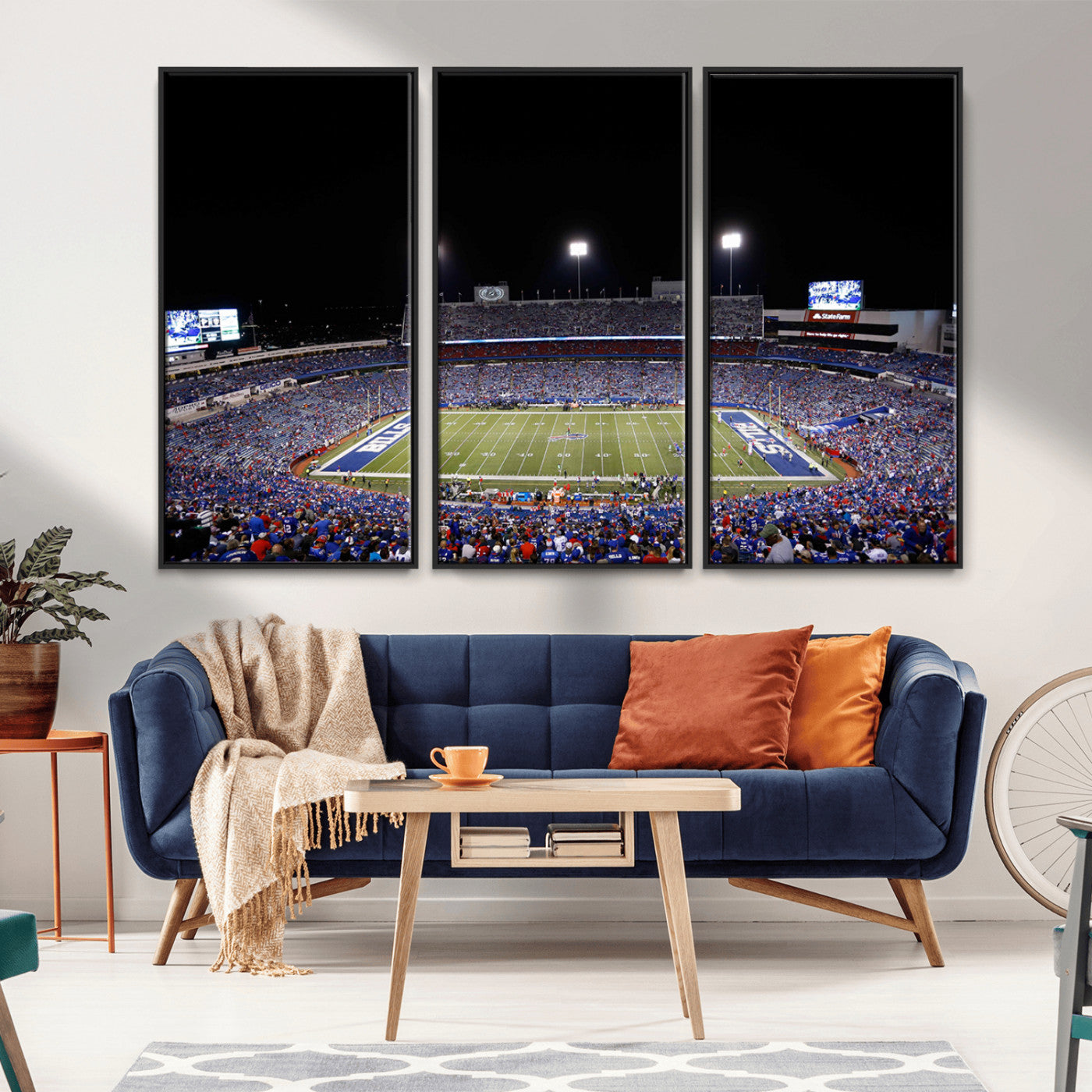 MGV-FC-48X32-3P - Buffalo Bills Wall Art - Buffalo Bills Stadium Canvas Print, Perfect Sports Decor for Living Rooms,