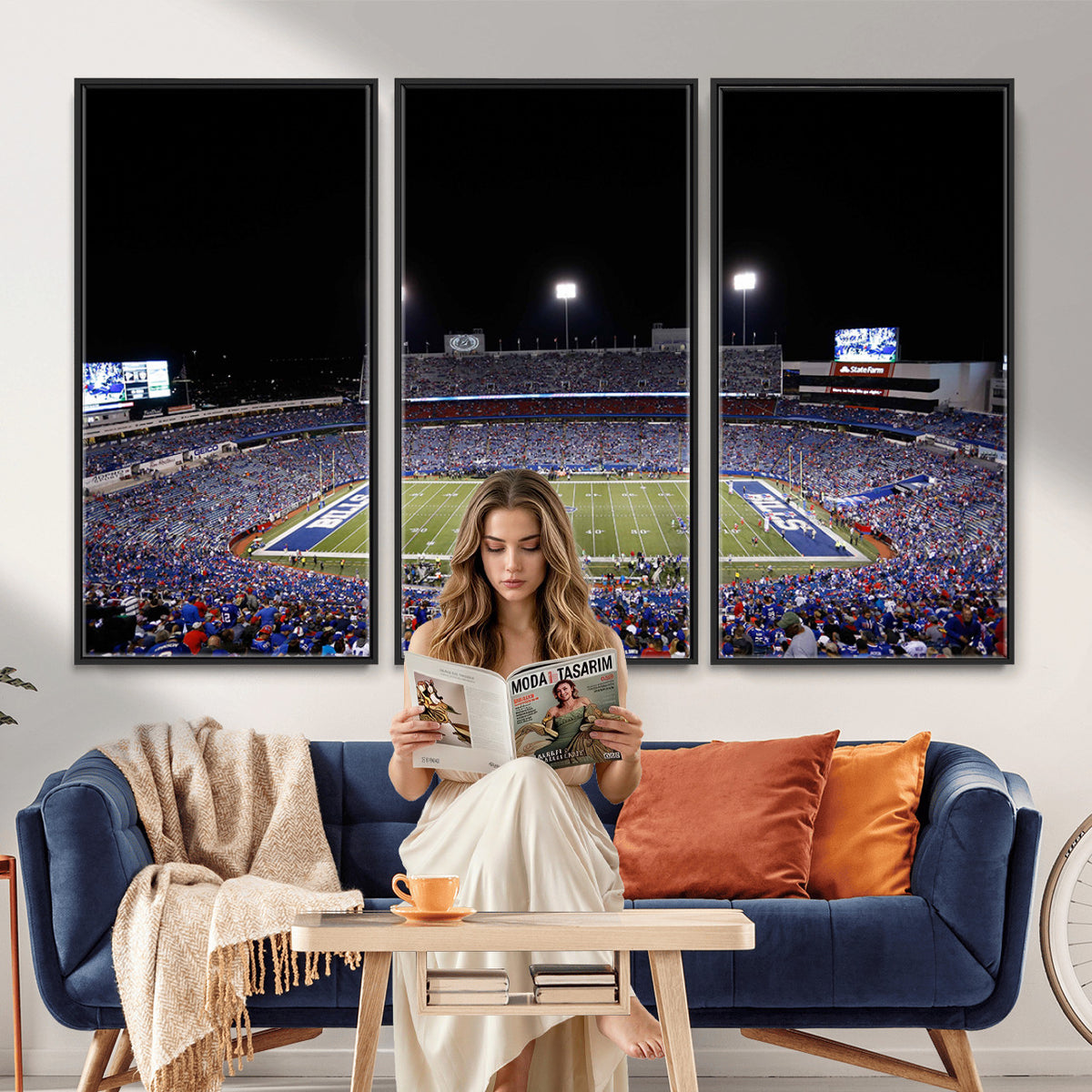 59036-MGV-CV-36X24 - Buffalo Bills Wall Art, Buffalo Bills Stadium Canvas Print for Sports Decor