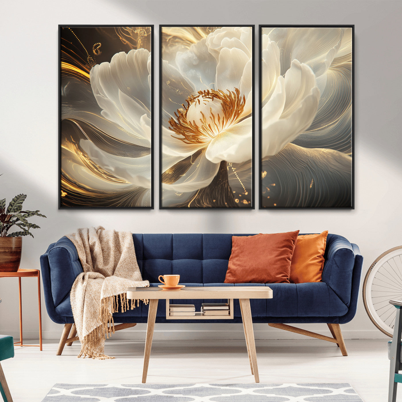 MGV-FC-48X32-3P - Abstract Floral Wall Art Canvas Print