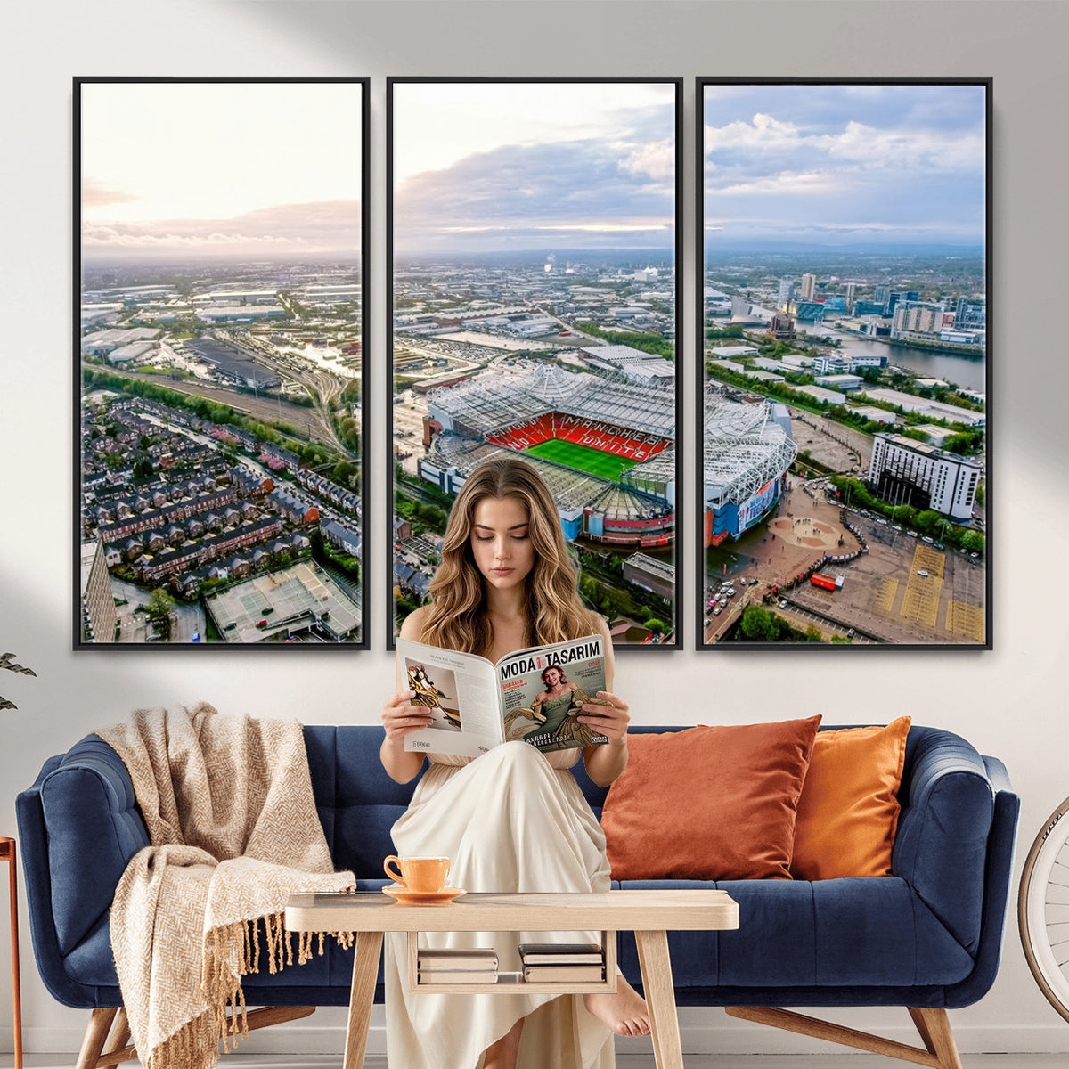85657-MGV-CV-36X24 - Old Trafford Manchester United Stadium Wall Art Canvas Print