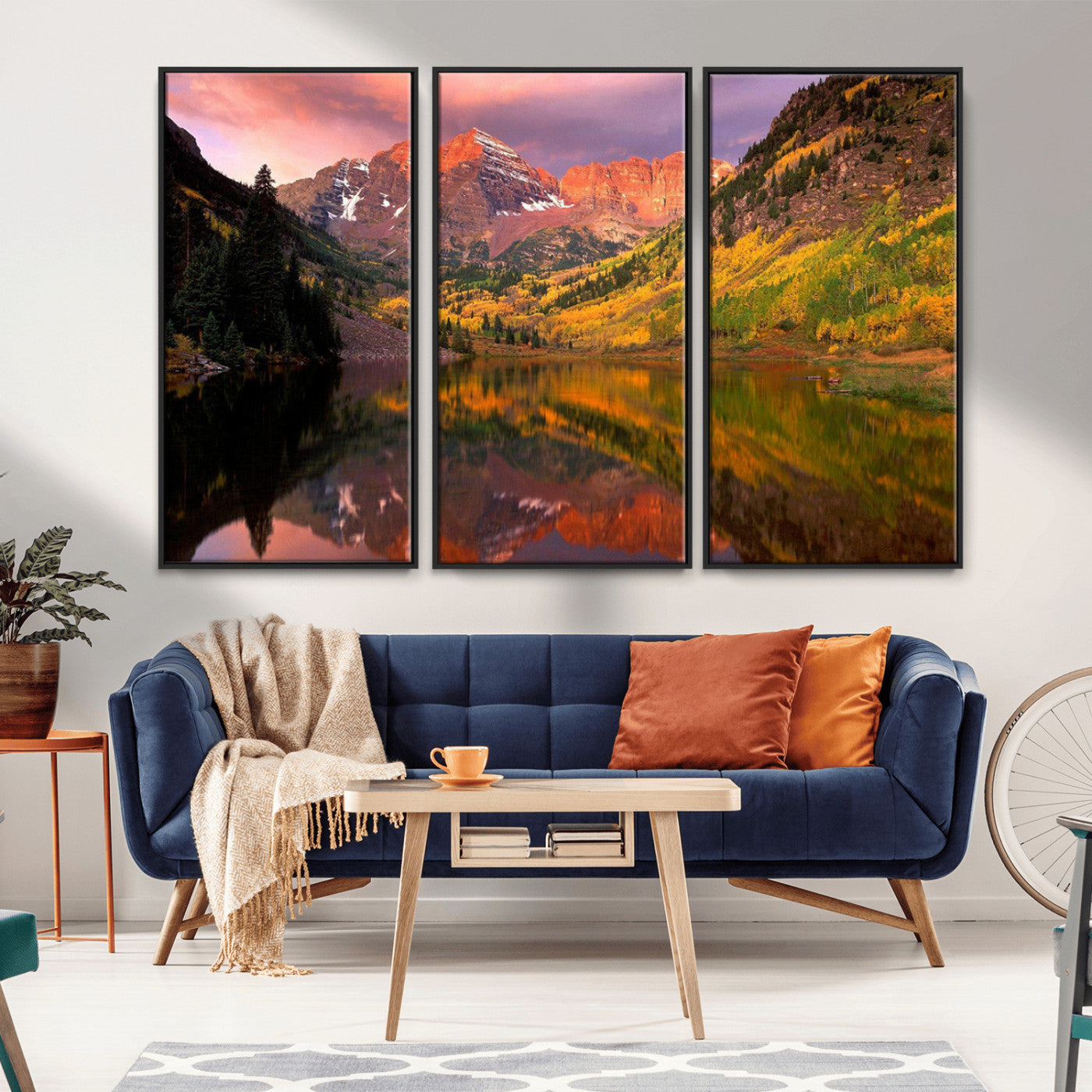 86946-MGV-CV-36X24-Colorado Rockies Mountain Sunset Wall Art | Ready to Hang and Framed | Scenic Nature Landscape