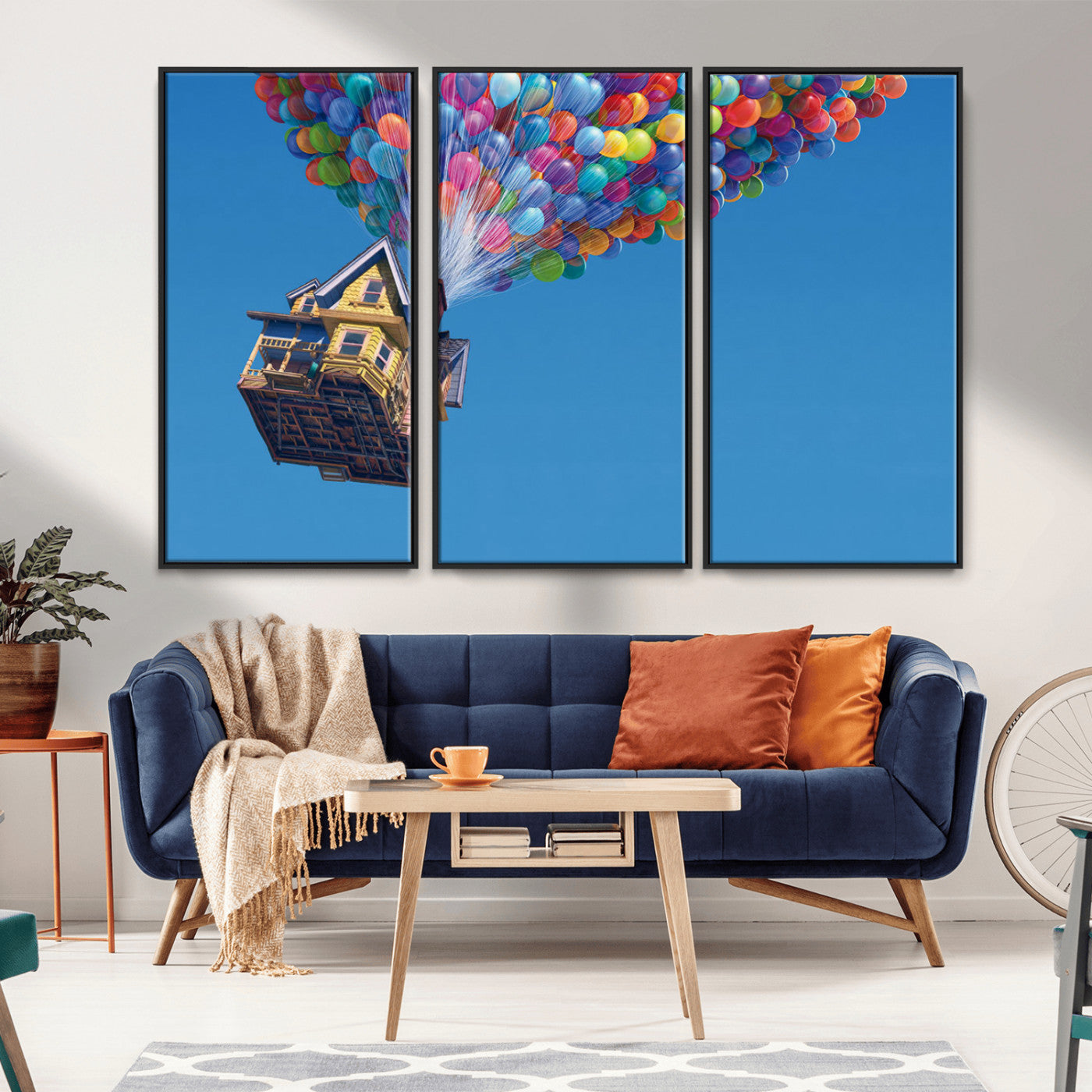 MGV-FC-48X32-3P - Carl Fredricksen, Up Movie Wall Art, Balloons Wall Art, Air Balloons for Kids Room Print