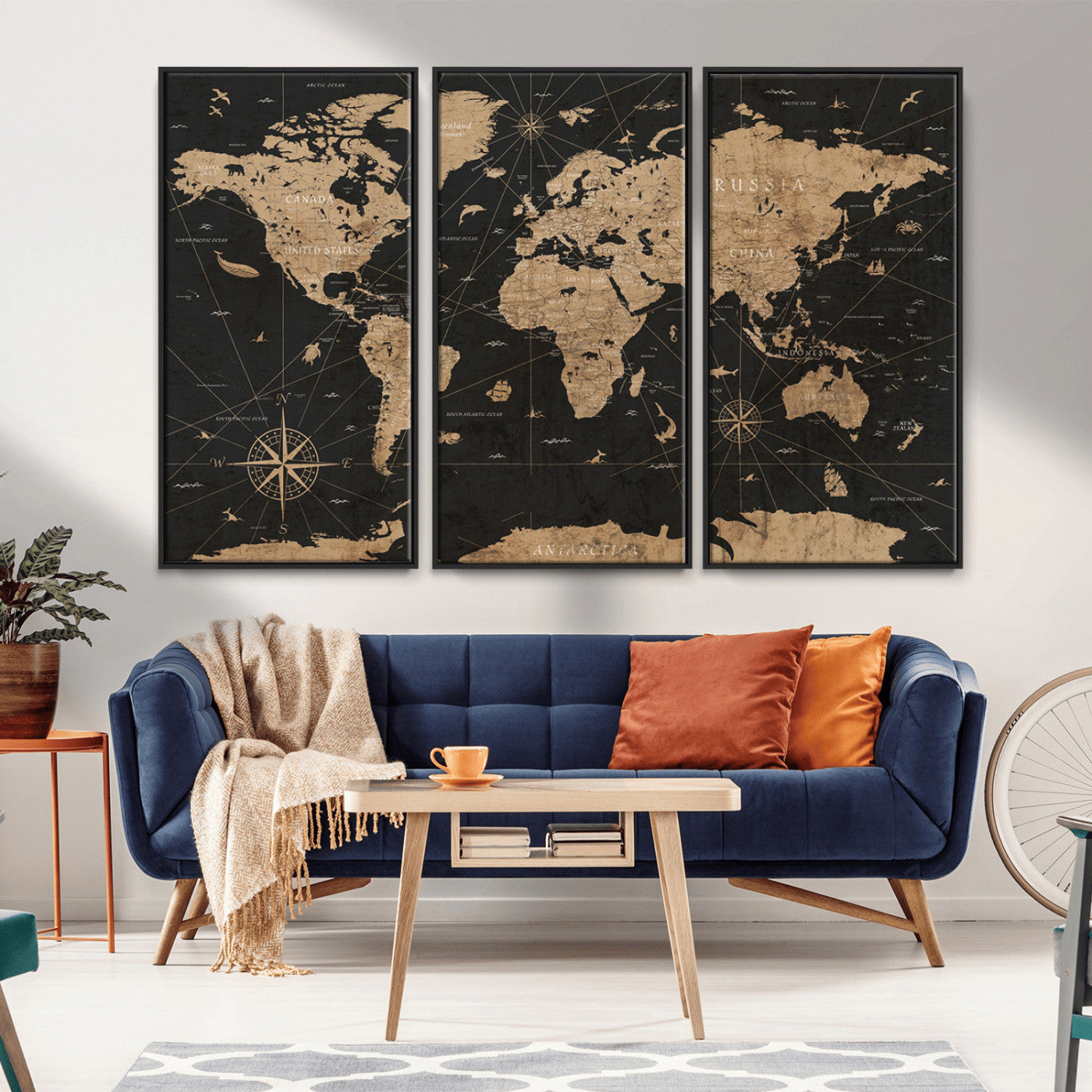 61023-MGV-CV-36X24-World Map Canvas Print – Framed Wall Art for Home Decor