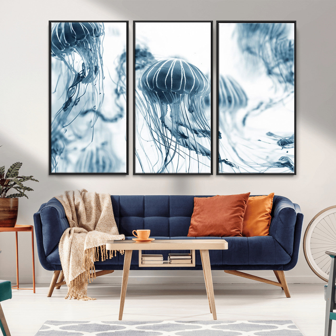 MGV-FC-48X32-3P - Abstract Jellyfish Canvas Print Wall Art