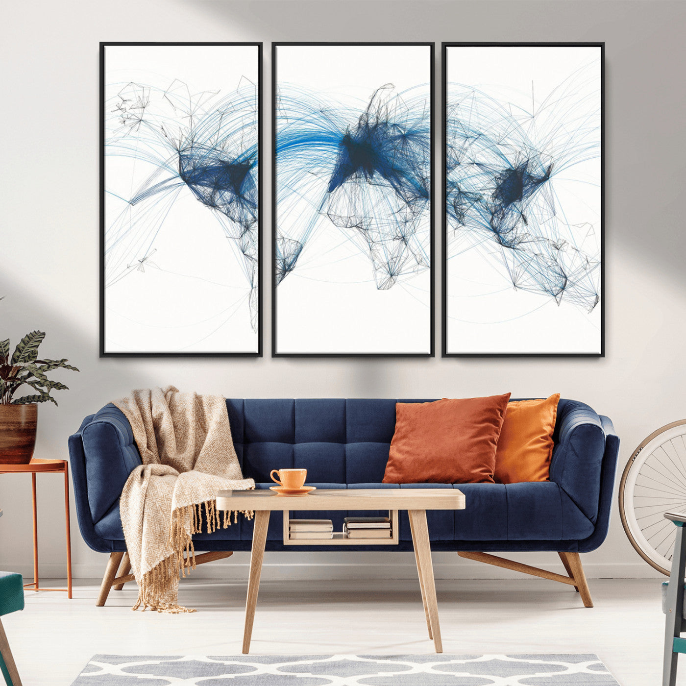 MGV-FC-48X32-3P - Push Pin World Map Canvas Print – Framed Wall Art for Couples to Track Their Travels – Anniversary