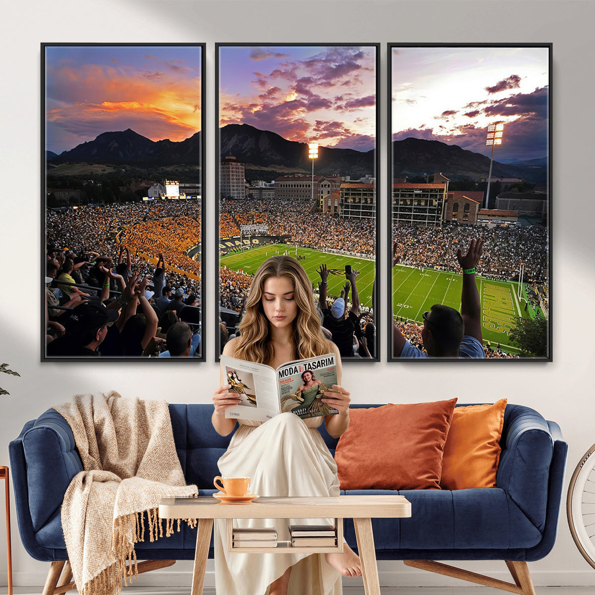 52579-MGV-CV-36X24 - Folsom Field, University of Colorado Buffaloes Football, Framed and Ready to Hang