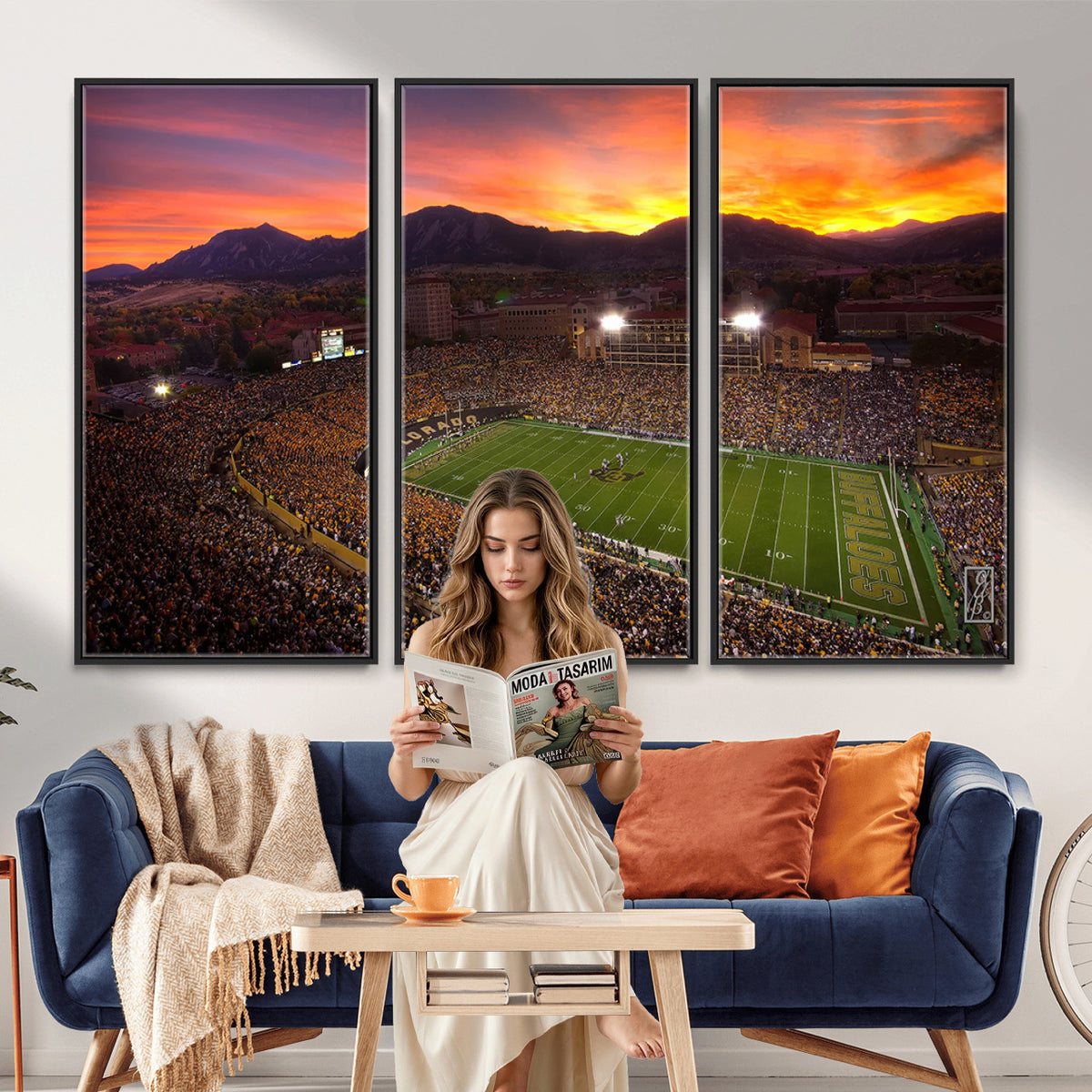 84649-MGV-CV-36X24 - Folsom Field, University of Colorado Buffaloes Football, Extra Large Game Room Wall Decor