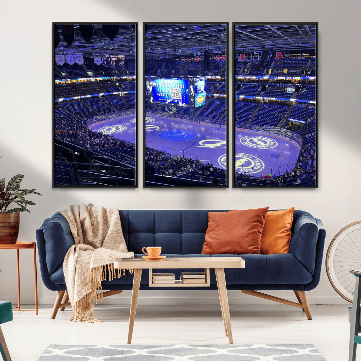 MGV-FC-48X32-3P - Amalie Arena Florida Wall Art Canvas Print - NHL Hockey Stadium Print Wall Art