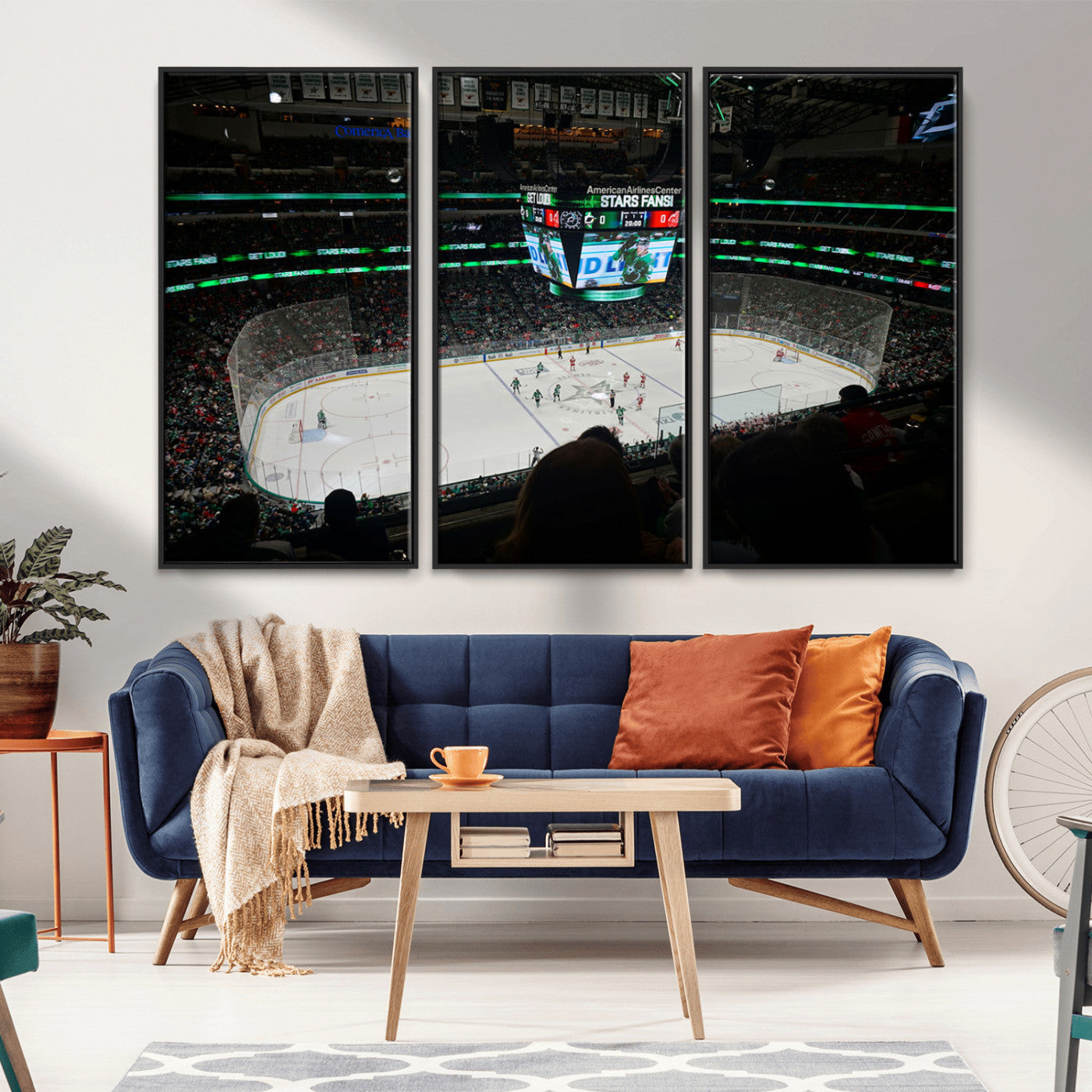 MGV-FC-48X32-3P - American Airlines Center Dallas Stars Wall Art Canvas Print - Dallas Hockey Arena Stadium Print