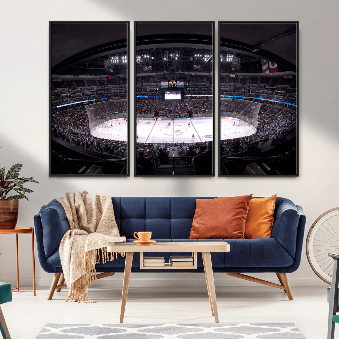 MGV-FC-48X32-3P - Ball Arena Denver Colorado Avalanche Hockey Team Wall Art Canvas Print - Denver Ice Hockey Stadium