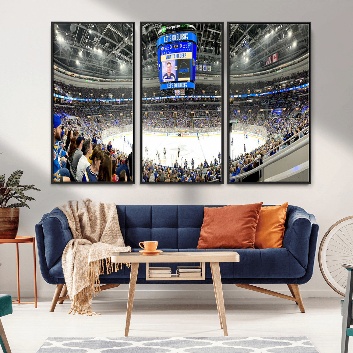 MGV-FC-48X32-3P - Enterprise Center | Missouri St. Louis Blues Ice Hockey Stadium Wall Art | Canvas Print | Ready to