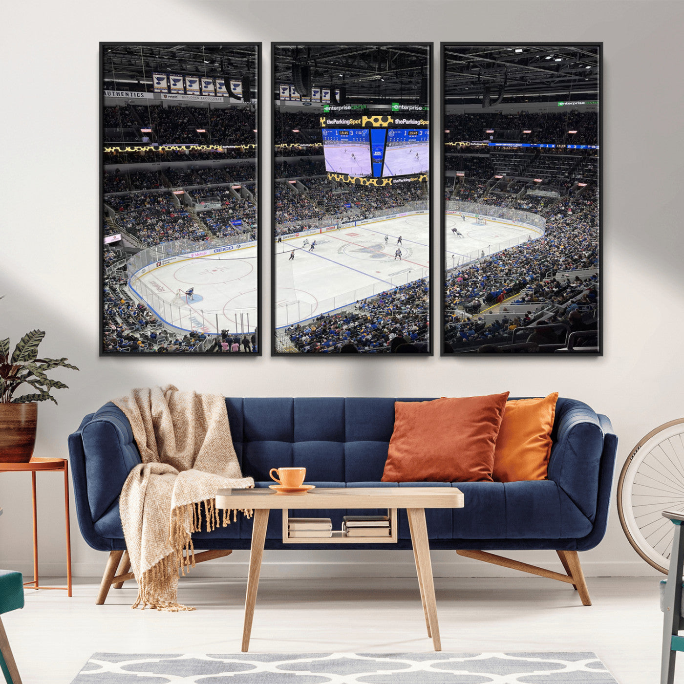 MGV-FC-48X32-3P - Enterprise Center Missouri St. Louis Blues Hockey Stadium Wall Art Canvas Print