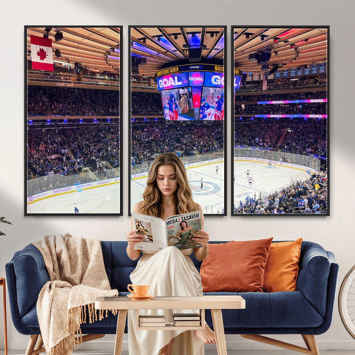 36401-MGV-CV-36X24 - Madison Square Garden New York Rangers Hockey Stadium Wall Art Canvas