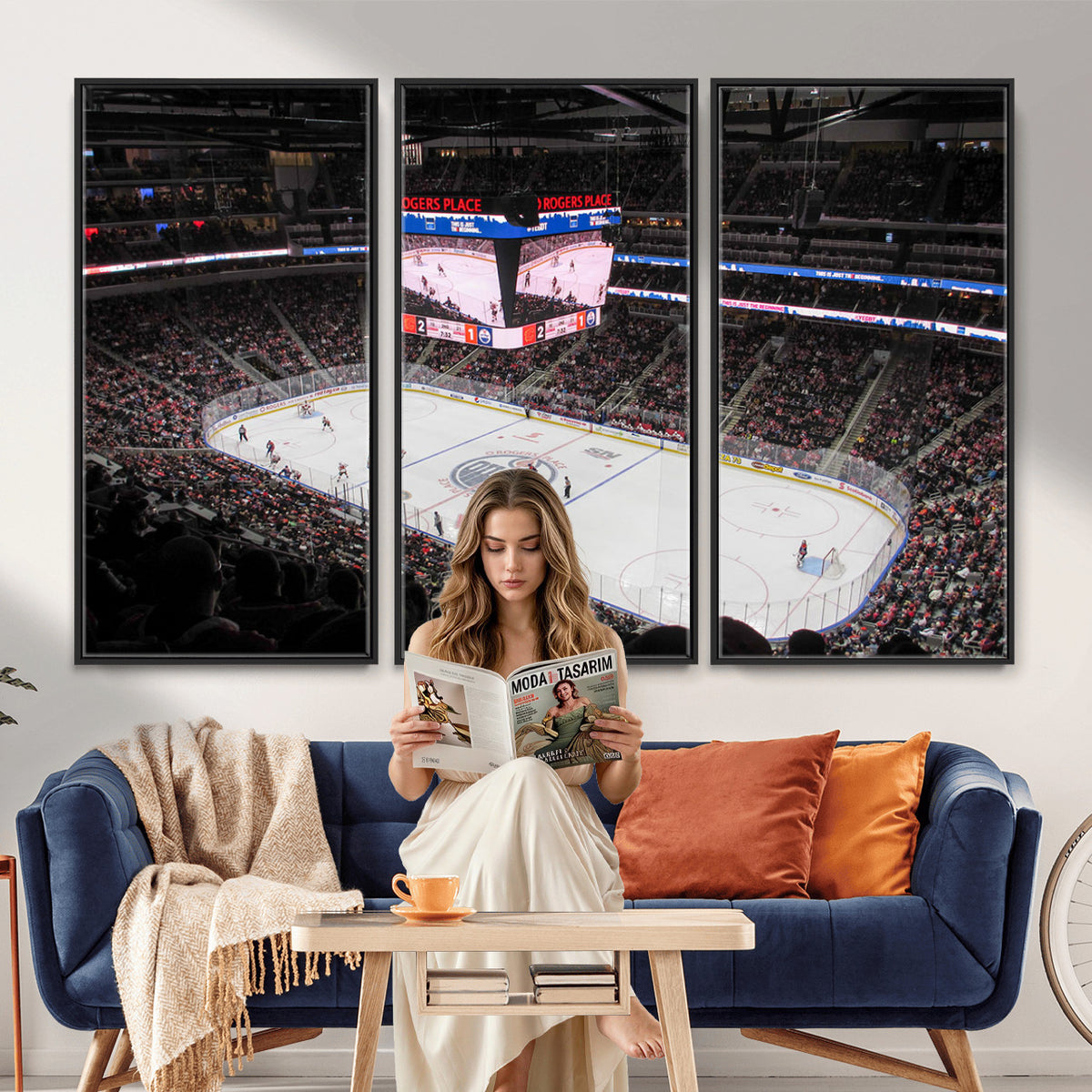 71180-MGV-CV-36X24 - Rogers Place Edmonton Oilers Ice Hockey Stadium Wall Art