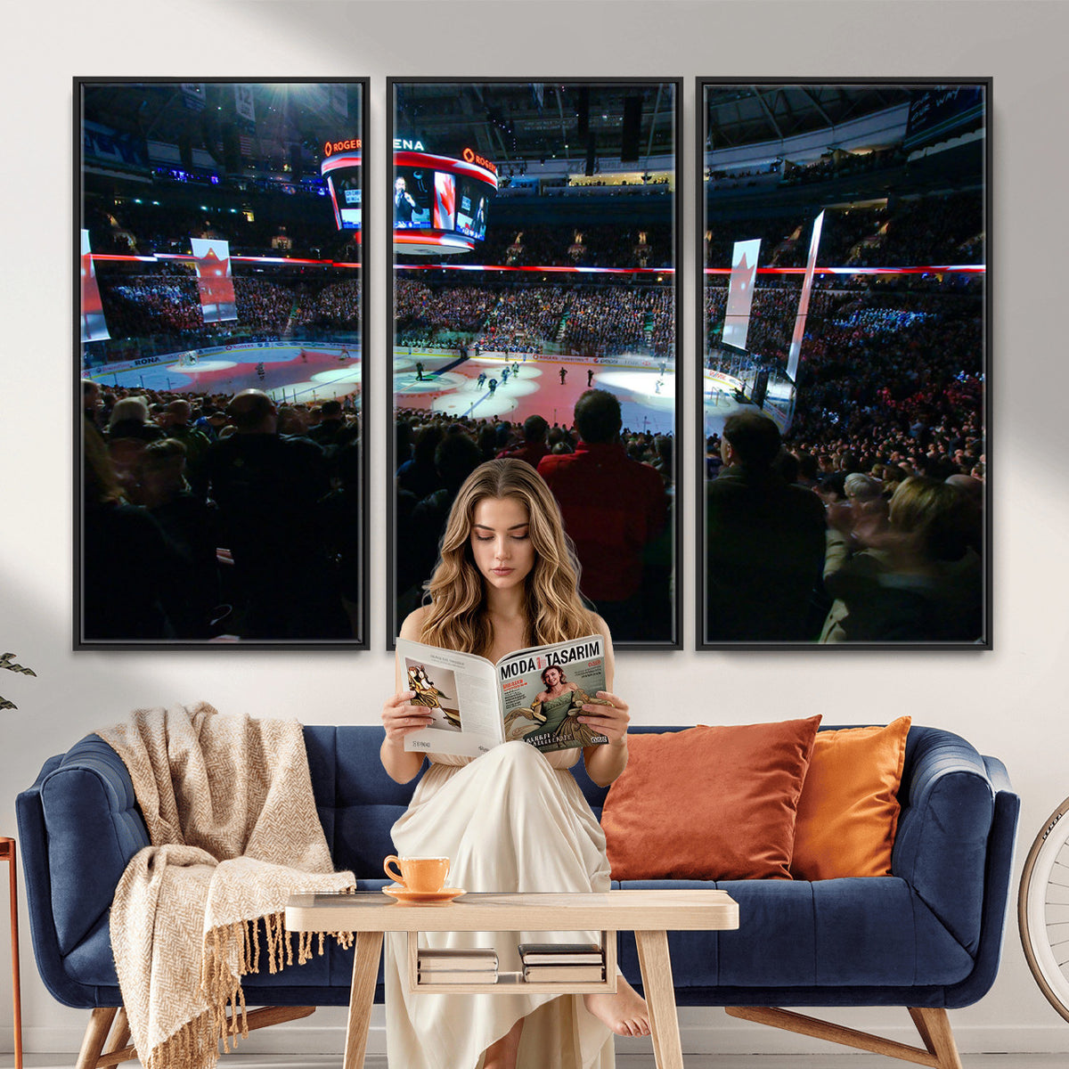 84945-MGV-CV-36X24 - Rogers Arena Vancouver Canucks Ice Hockey Stadium Wall Art