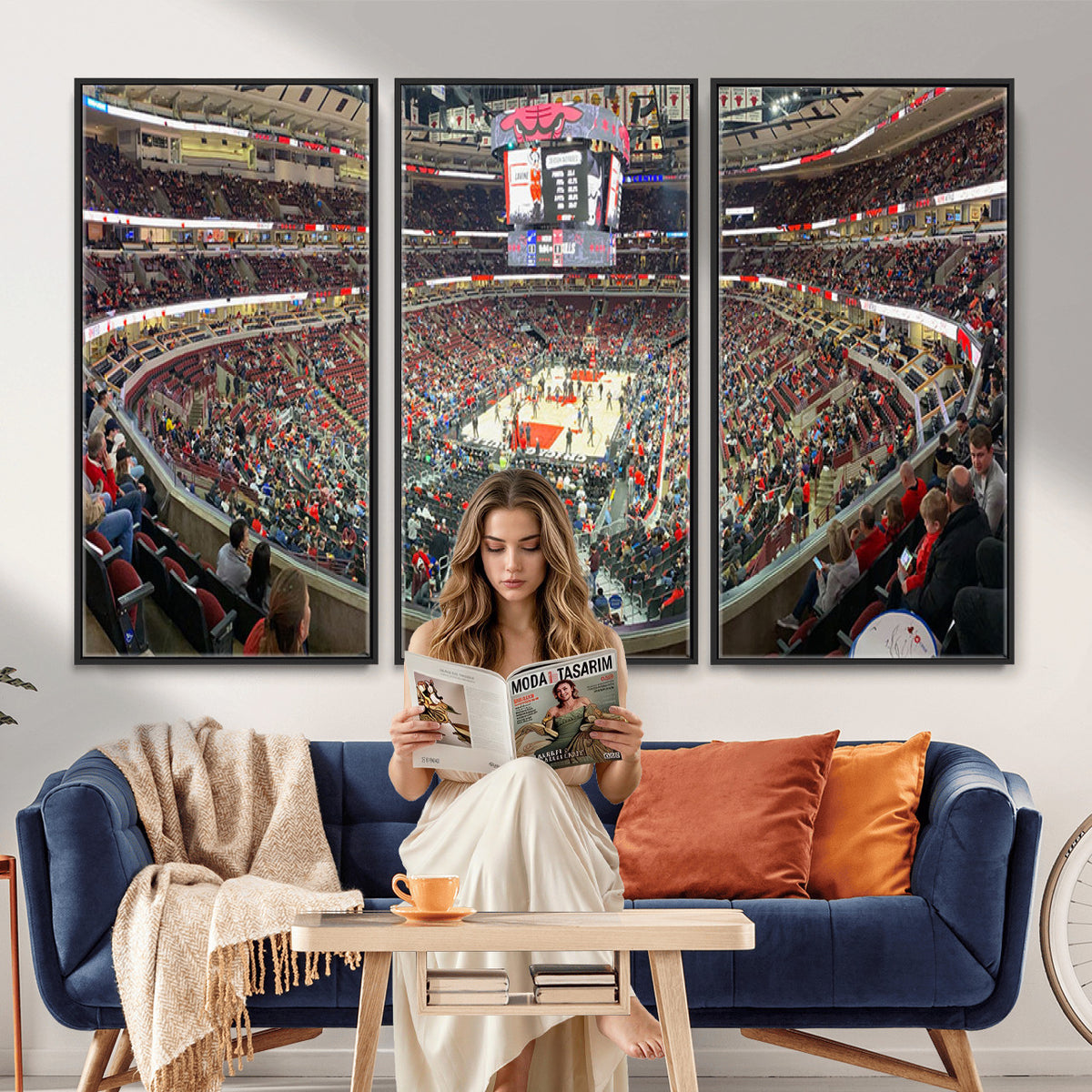 43481-MGV-CV-36X24 - United Center Chicago Bulls Stadium Wall Art Canvas Print