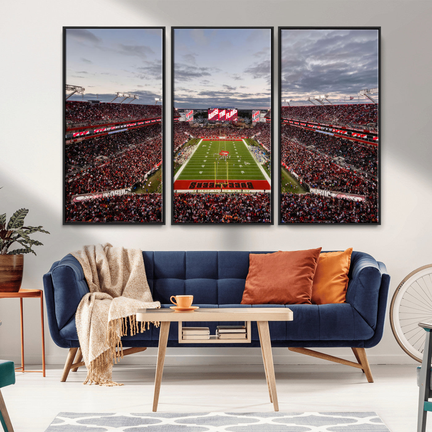 MGV-FC-48X32-3P - Florida Tampa Raymond James Stadium Wall Art Canvas Print - NFL Football Stadium Print Canvas