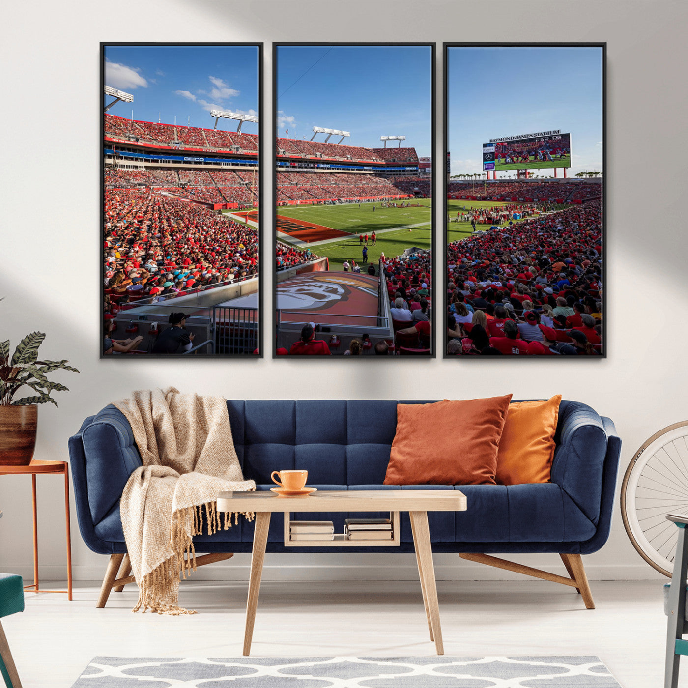 MGV-FC-48X32-3P - Florida Tampa Raymond James Stadium Wall Art Canvas Print - NFL Football Stadium Print