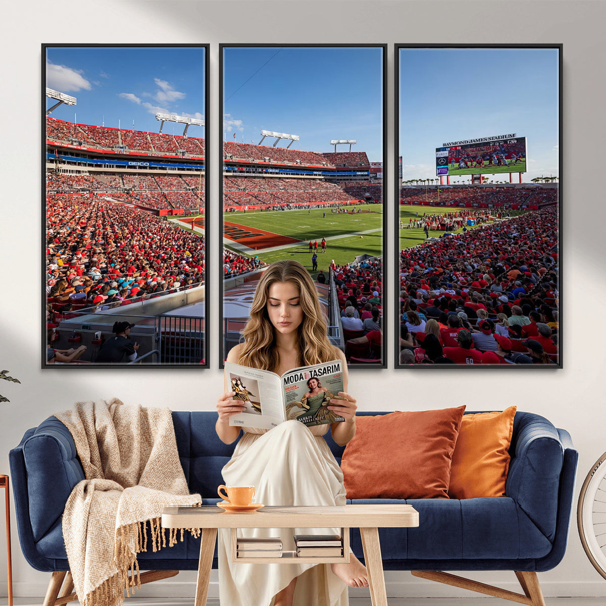 65229-MGV-CV-36X24 - Florida Tampa Raymond James Stadium Wall Art Canvas Print - NFL Football Stadium Print