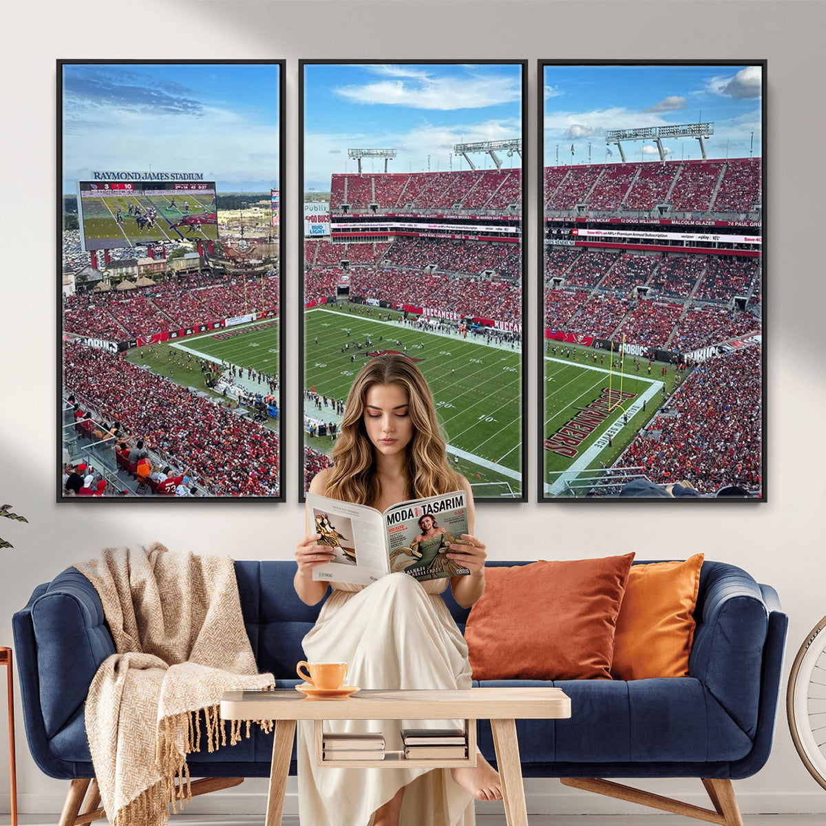 52828-MGV-CV-36X24 - Florida Tampa Raymond James Stadium Wall Art Canvas Print - NFL Football Stadium Print Canvas
