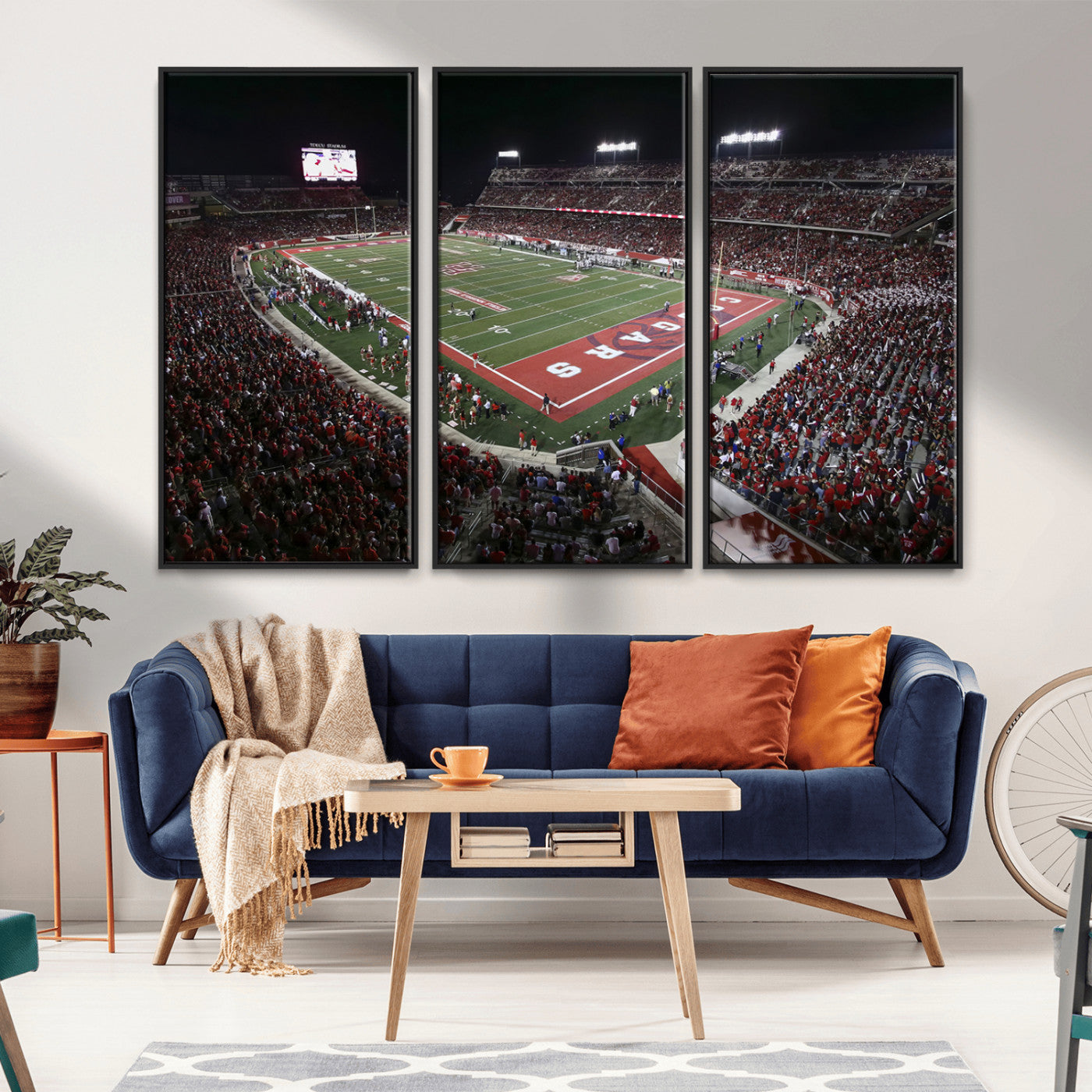 MGV-FC-48X32-3P - Houston Cougars Football Team Print - Houston TDECU Stadium Wall Art Canvas Print