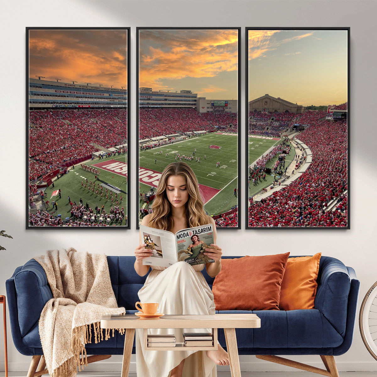 41472-MGV-CV-36X24 - Camp Randall Stadium Wisconsin Badgers Large Wall Art Canvas Print | College Football Stadium Wall