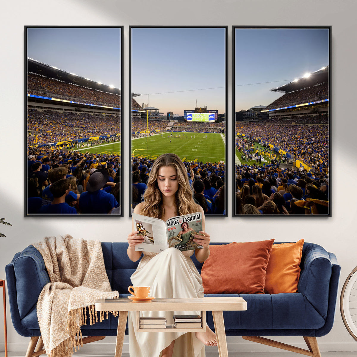 41853-MGV-CV-36X24 - Pittsburgh Panthers Football Team Print - Pittsburgh Acrisure Stadium Wall Art Canvas Print