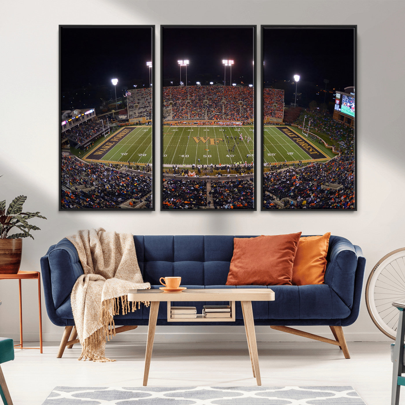 MGV-FC-48X32-3P - Demon Deacons Print Canvas, Football Team Print - Winston-Salem Allegacy Federal Credit Union