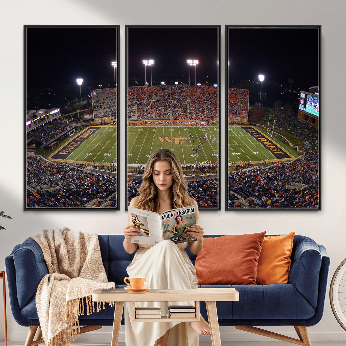 26033-MGV-CV-36X24 - Demon Deacons Print Canvas, Football Team Print