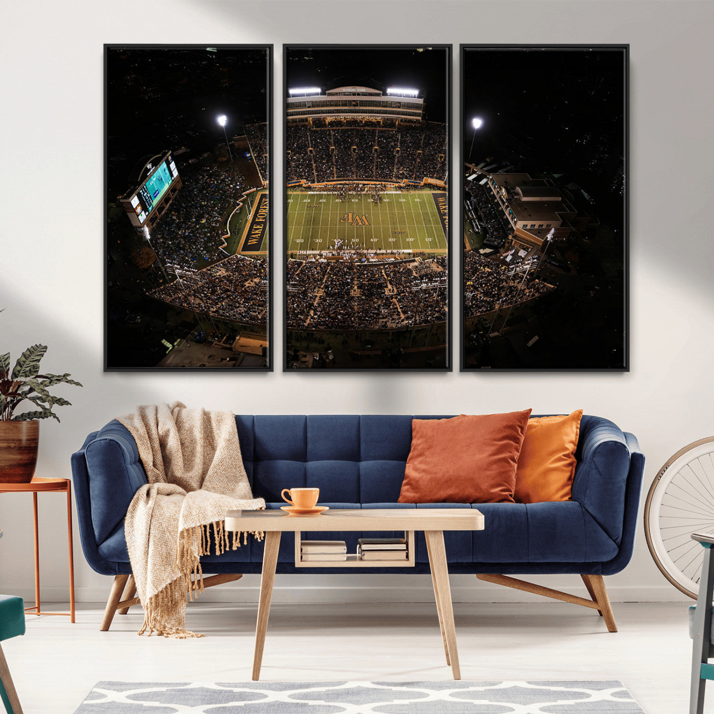 MGV-FC-48X32-3P - Wake Forest University Demon Deacons Canvas Printi, Football Team Print - Winston-Salem Allegacy