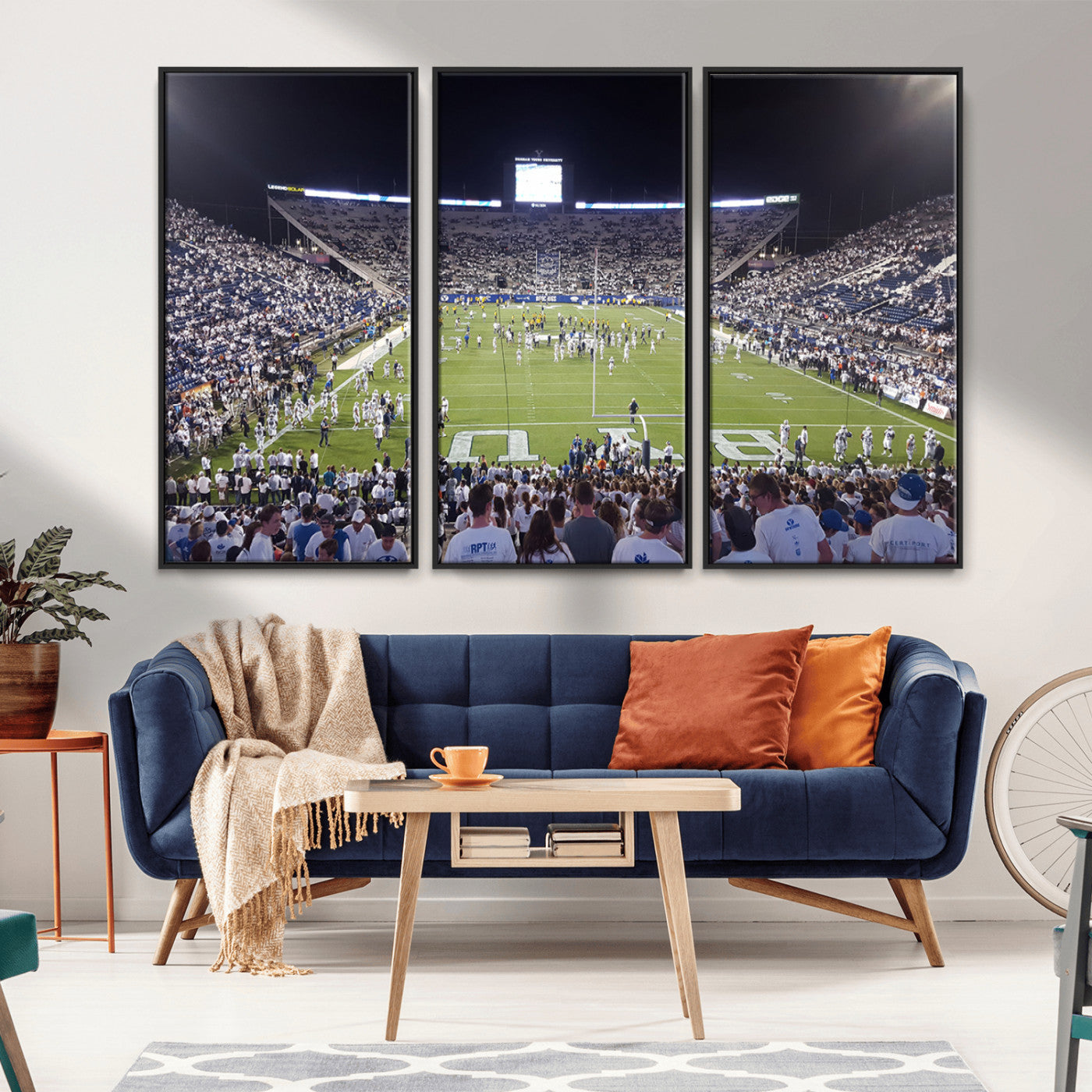 MGV-FC-48X32-3P - Brigham Young University Cougars Football Print Canvas - Provo LaVell Edwards Stadium Wall Art