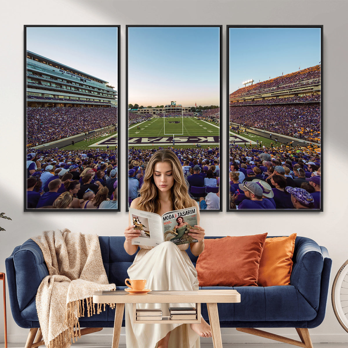 82792-MGV-CV-36X24 - Kansas State University Wildcats Football Team Print - Manhattan Bill Snyder Family Football Stadium