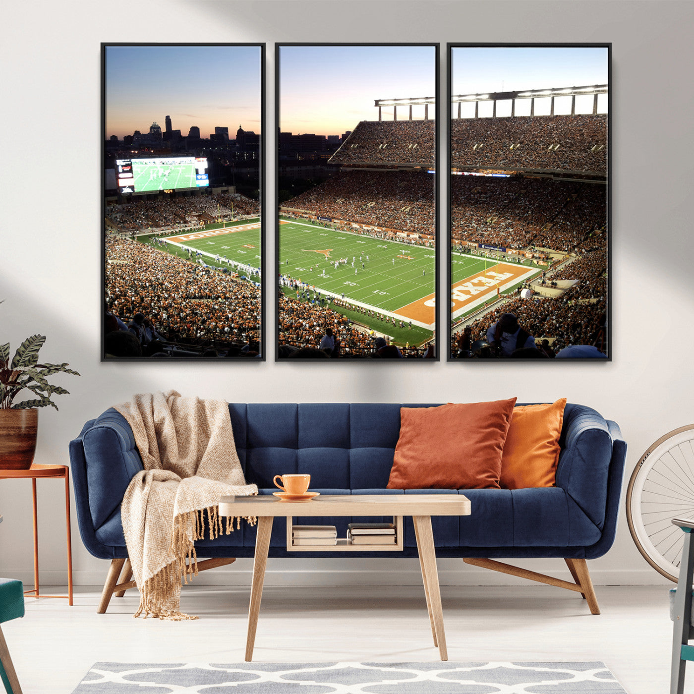 MGV-FC-48X32-3P - Darrell K Royal-Texas Memorial Stadium Canvas Wall Art - Texas Longhorns Football Match