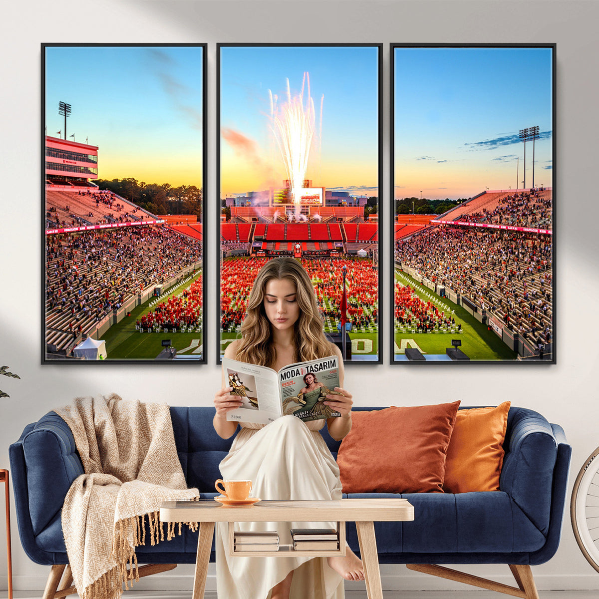 18017-MGV-CV-36X24 - North Carolina State University Canvas Print, Wolfpack Football Team Print