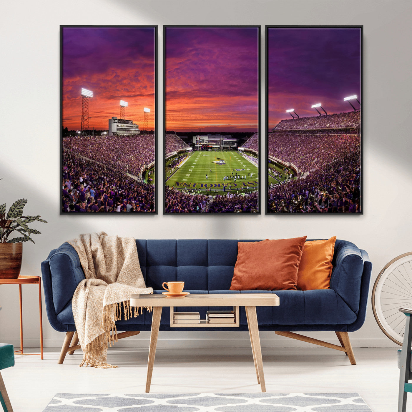 MGV-FC-48X32-3P - East Carolina University Pirates Football Print Canvas- Greenville Dowdy-Ficklen Stadium Wall Art