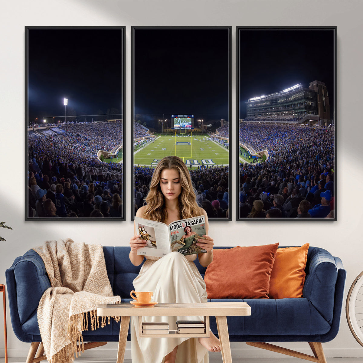 21070-MGV-CV-36X24 - Duke University Blue Devils Football Team Print - Durham Wallace Wade Stadium Wall Art Canvas Print
