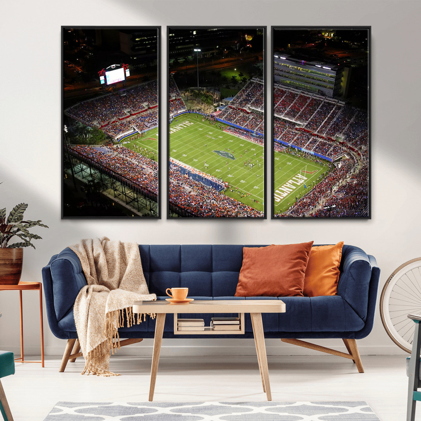 MGV-FC-48X32-3P - Florida Atlantic University Owls Canvas Print, Football Team Print - Boca Raton FAU Stadium Wall Art
