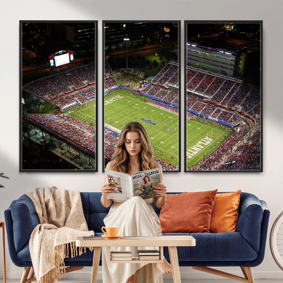 12682-MGV-CV-36X24 - Florida Atlantic University Owls Canvas Print, Football Team Print - Boca Raton FAU Stadium Wall Art