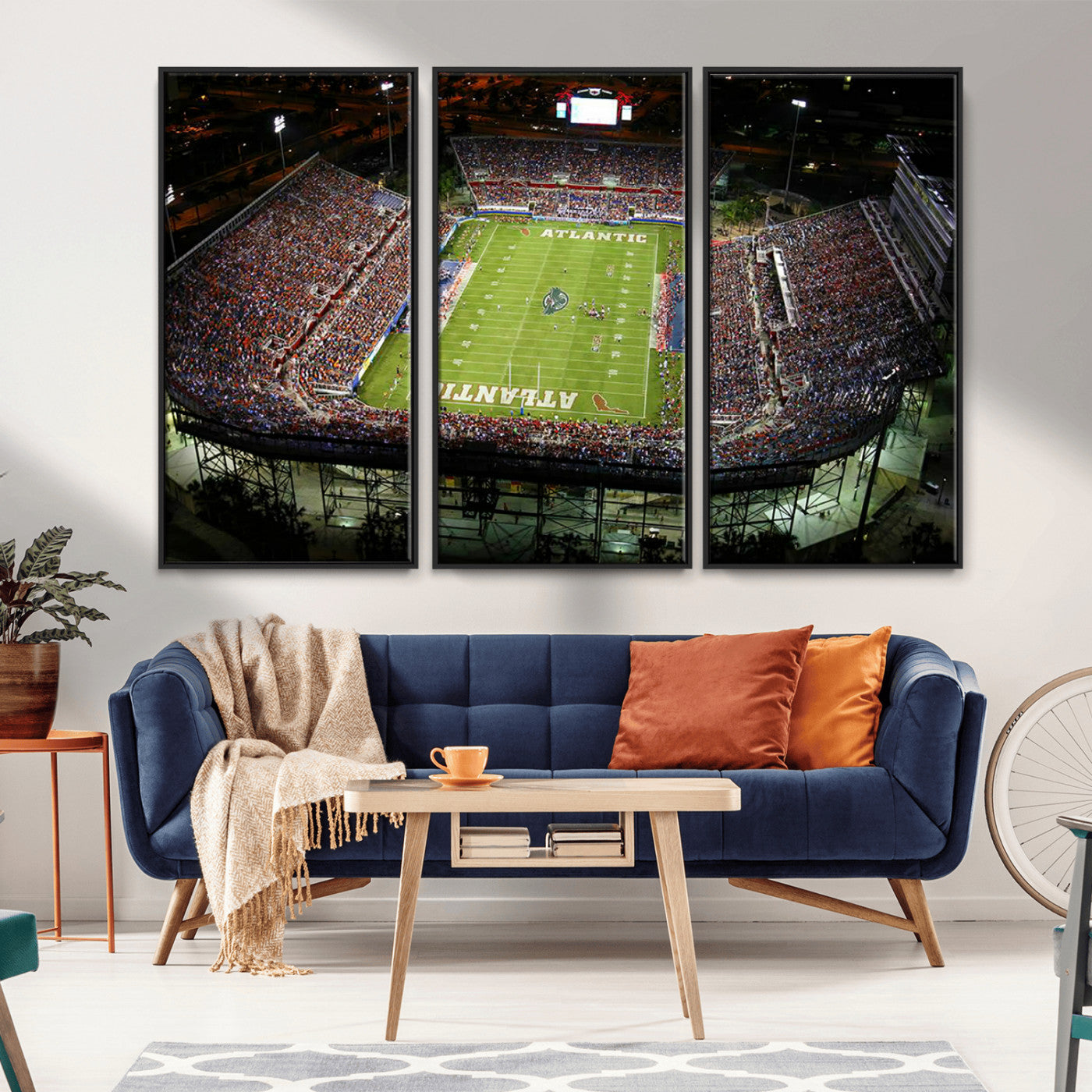 MGV-FC-48X32-3P - Florida Atlantic University Owls Football Team Print - Boca Raton FAU Stadium Wall Art Canvas Print
