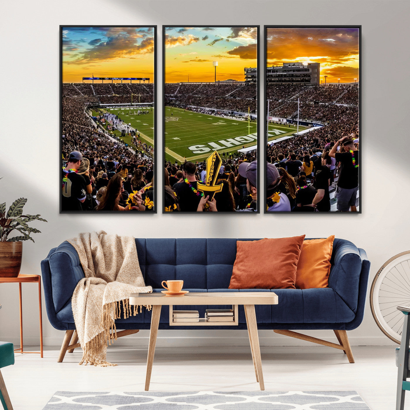 MGV-FC-48X32-3P - UCF Knights Football Team Print - Orlando FBC Mortgage Stadium, UCF Knights Wall Art Canvas Print