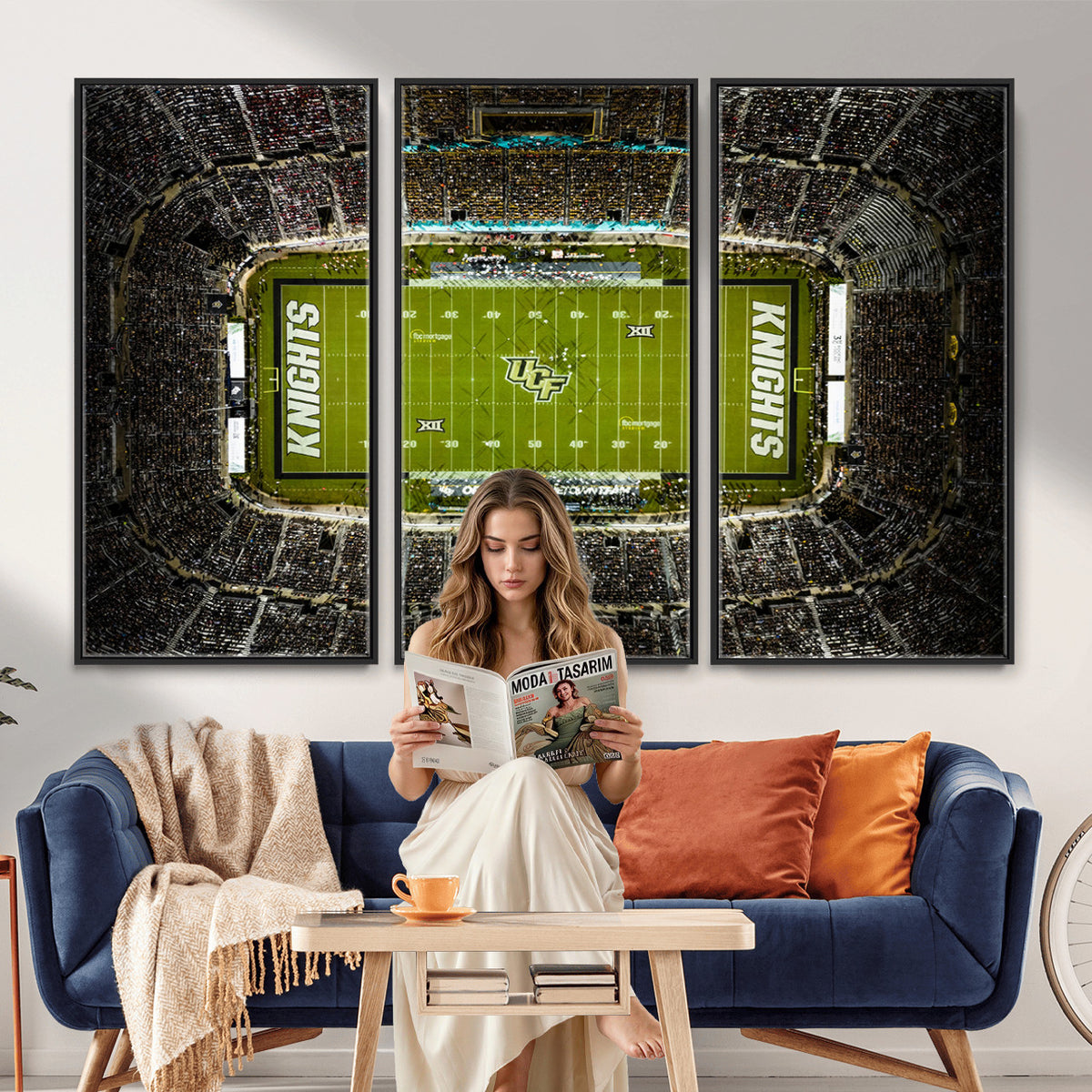 58050-MGV-CV-36X24 - UCF Knights Football Team Print - Orlando FBC Mortgage Stadium Wall Art, UCF Knights Canvas Print