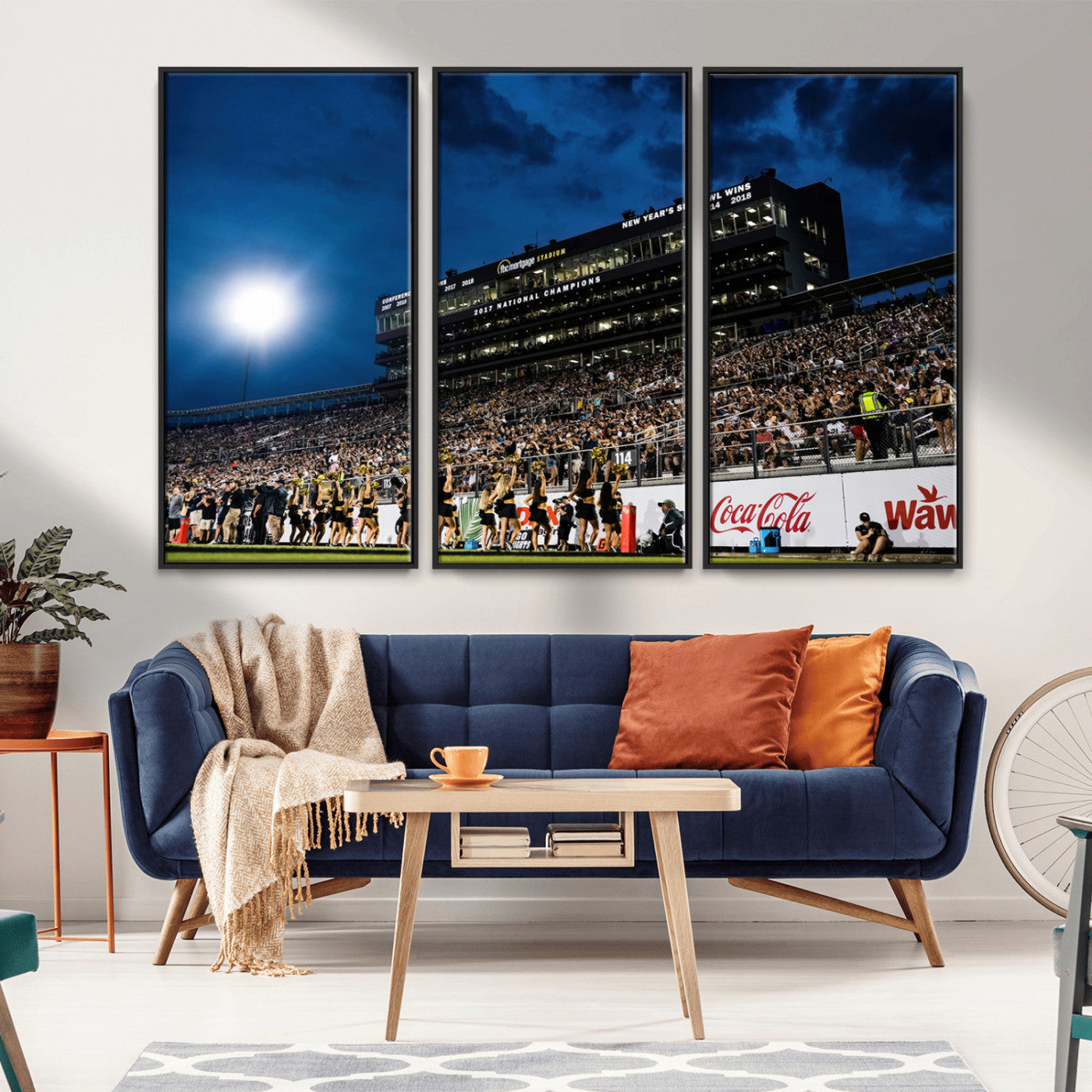 MGV-FC-48X32-3P - UCF Knights Football Team Print - Orlando FBC Mortgage Stadium Wall Art Canvas Print