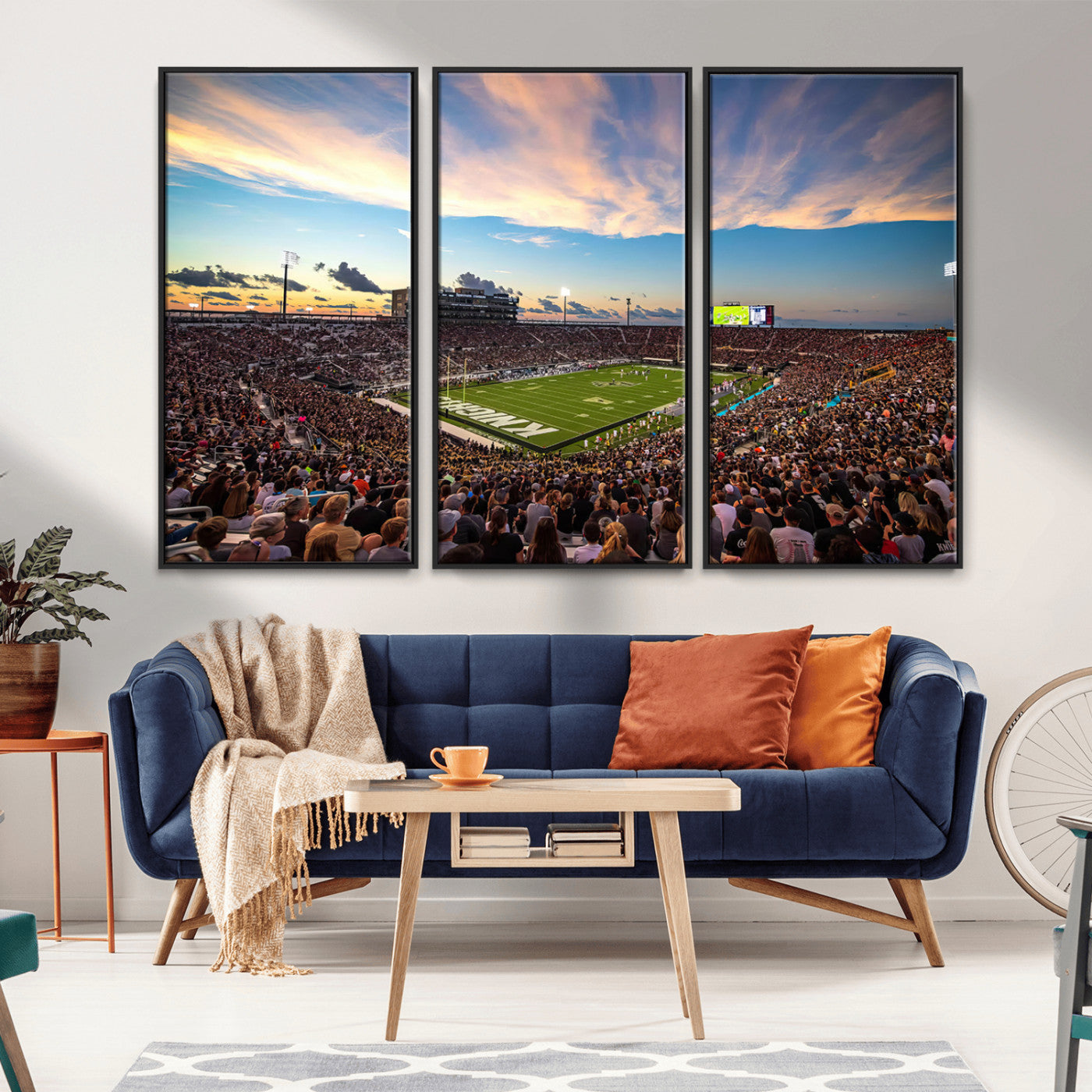 MGV-FC-48X32-3P - UCF Knights Football Team Print - Orlando FBC Mortgage Stadium Wall Art Canvas Print
