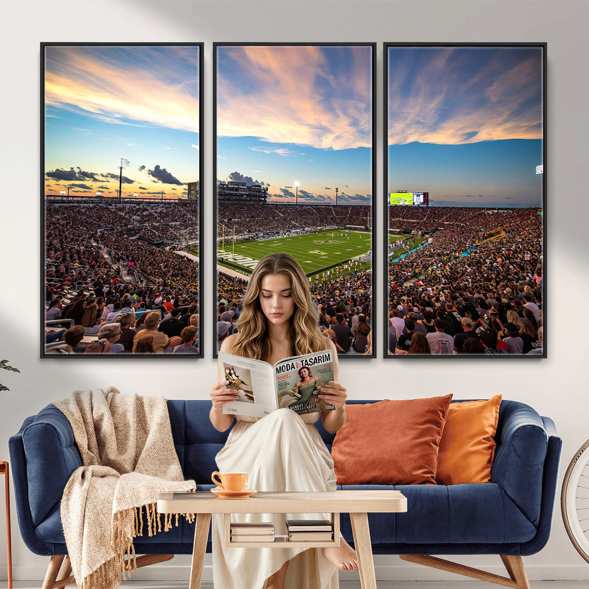 50243-MGV-CV-36X24 - UCF Knights Football Team Print - Orlando FBC Mortgage Stadium Wall Art Canvas Print