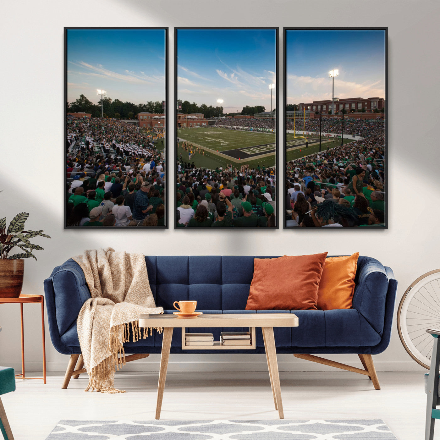 MGV-FC-48X32-3P - University of Charlotte 49ers Football Team Print - Charlotte Jerry Richardson Stadium Wall Art