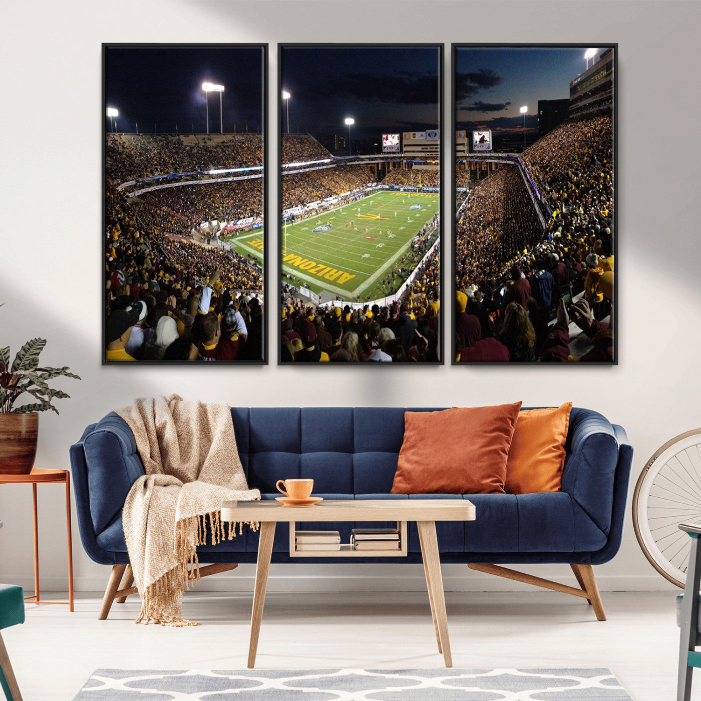 MGV-FC-48X32-3P - ASU Sun Devils Football Team Print Canvas - Phoenix Mountain America Stadium Wall Art Canvas Print