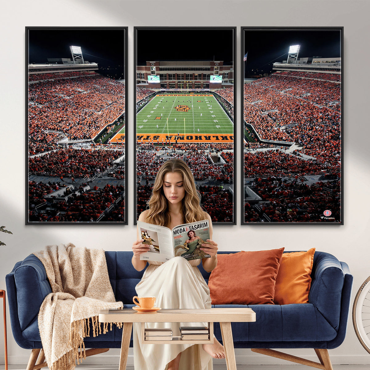 81675-MGV-CV-36X24 - Boone Pickens Stadium Wall Art Oklahoma State Cowboys Print