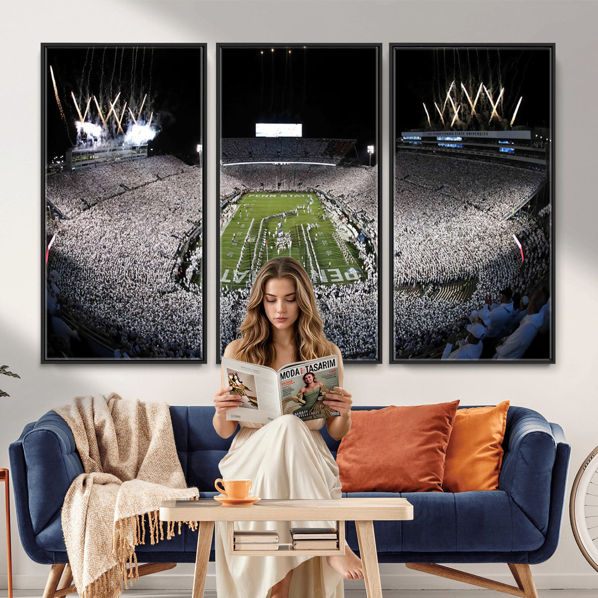 84537-MGV-CV-36X24 - Penn State Beaver Stadium Canvas Wall Art - Nittany Lions Football Print
