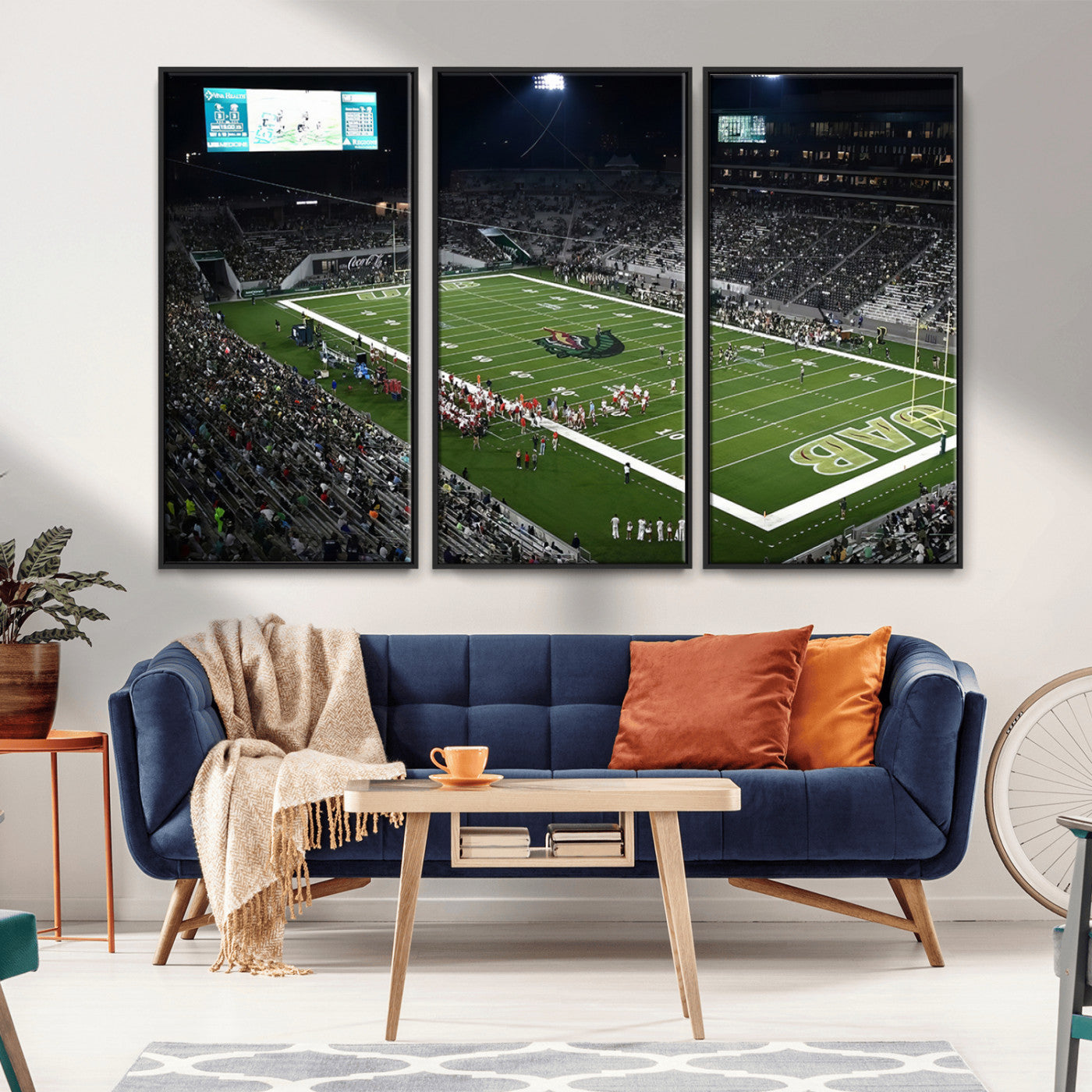 MGV-FC-48X32-3P - UAB Blazers Football Team Print - Birmingham Protective Stadium Wall Art Canvas Print